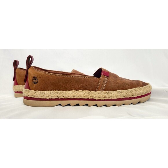 Timberland Womens Barcelona Bay Brown Red Slip Ons - Size 8.5 - Picture 3 of 7
